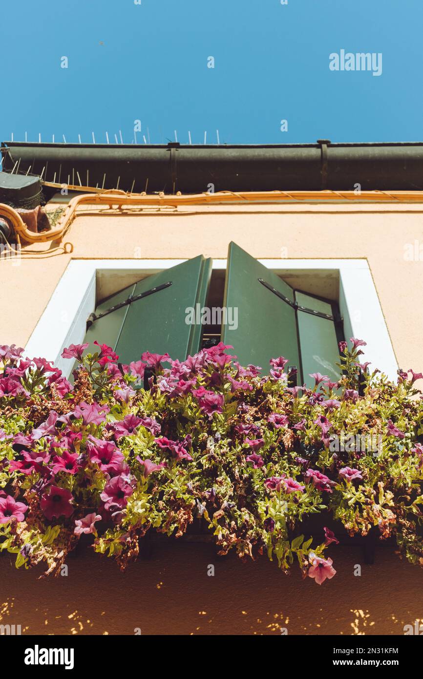 Burano Venedig Landschaft Wunderschöne Straßen Stockfoto