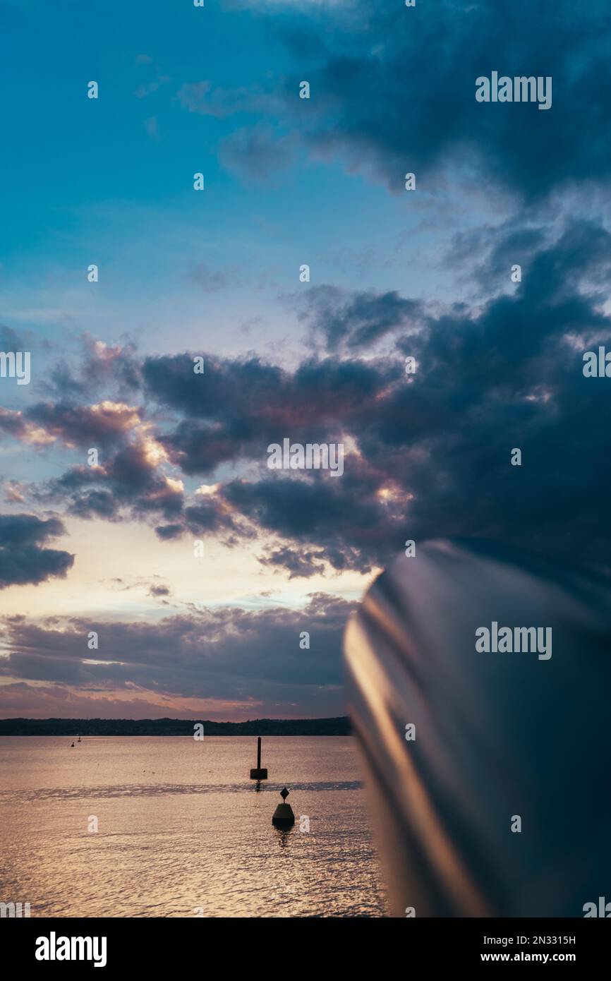 Sonnenuntergang Italien See Garda Sirmione Italien Stockfoto