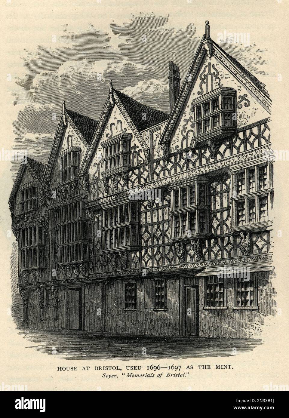 Alte englische Architektur, alte Münzanstalt in Bristol, 17. Jahrhundert Stockfoto