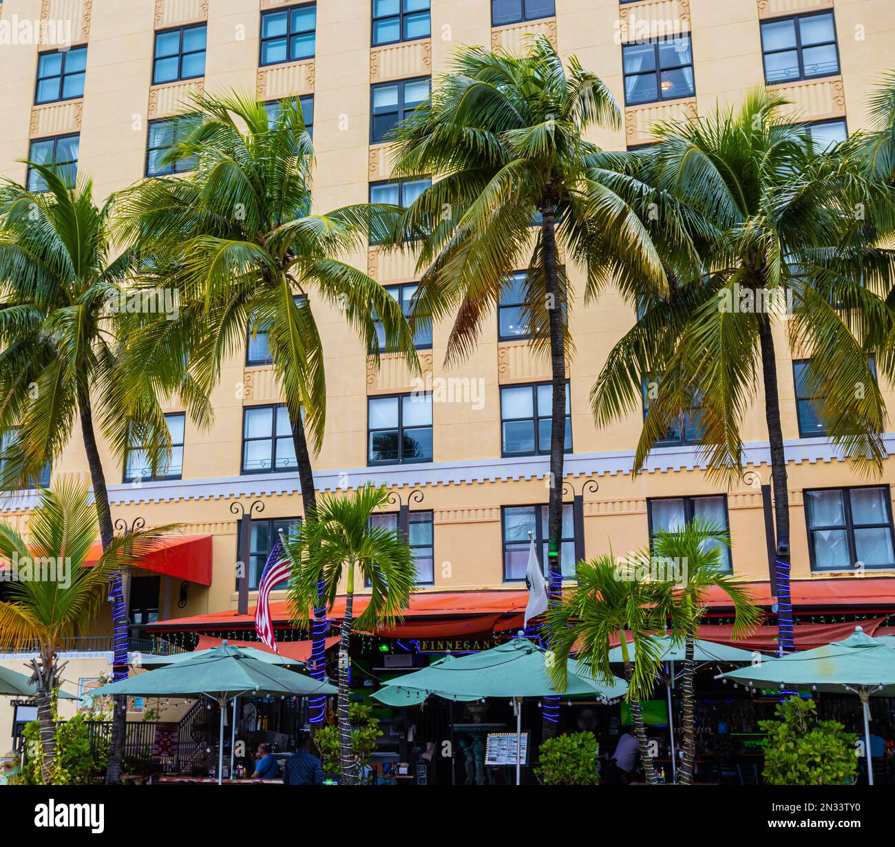 Im Art déco-Stil gestaltetes Hotel am historischen Ocean Drive, Miami Beach, Florida, USA Stockfoto