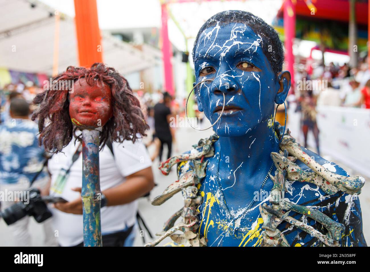 02.04.2023 Dominikanische Republik Punta Cana Jährlicher Karneval. Stockfoto