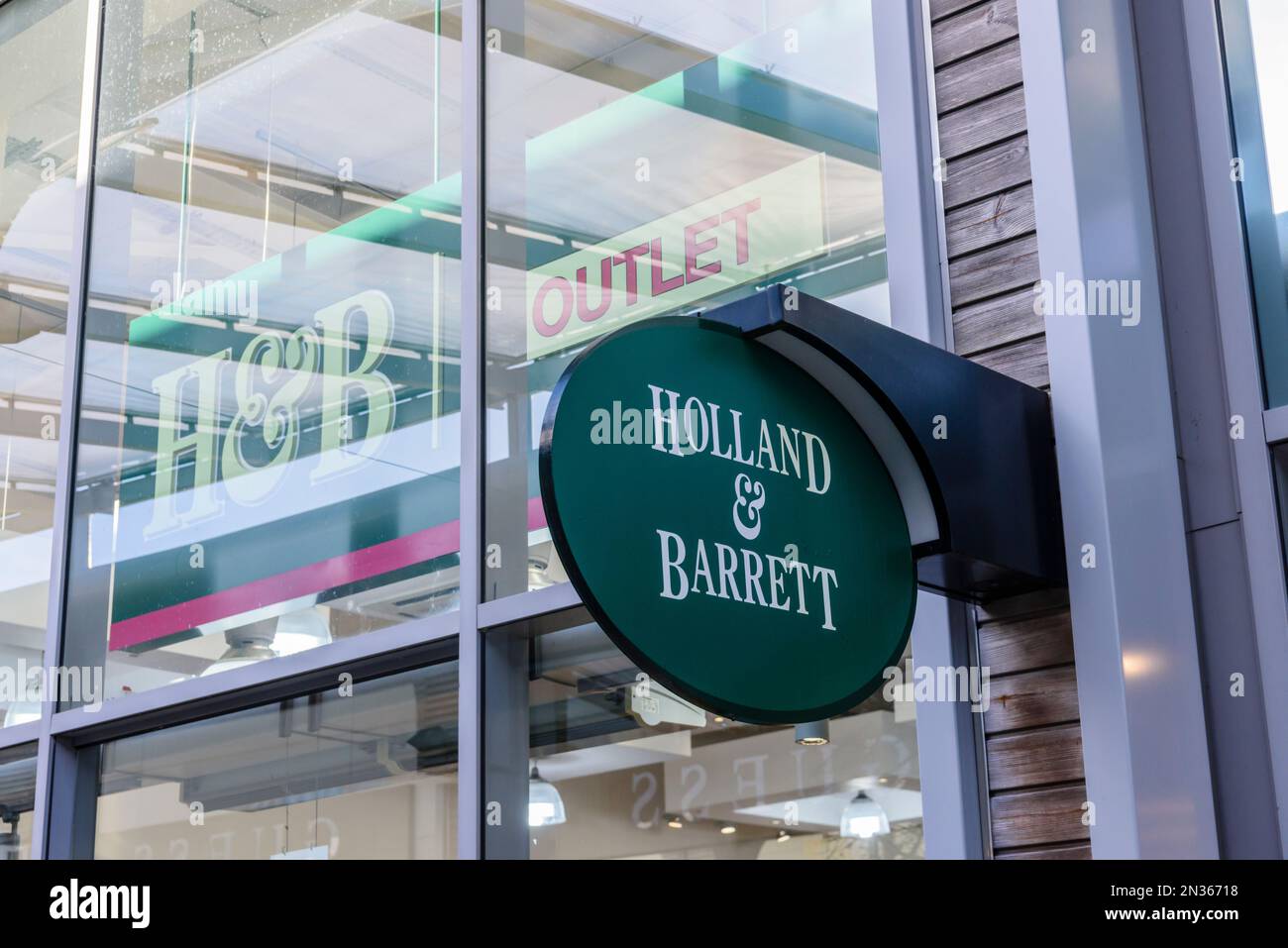 Holland and Barrett Outlet Store, The Boulevard Outlet Centre, Banbridge, Nordirland, Großbritannien, Großbritannien Stockfoto