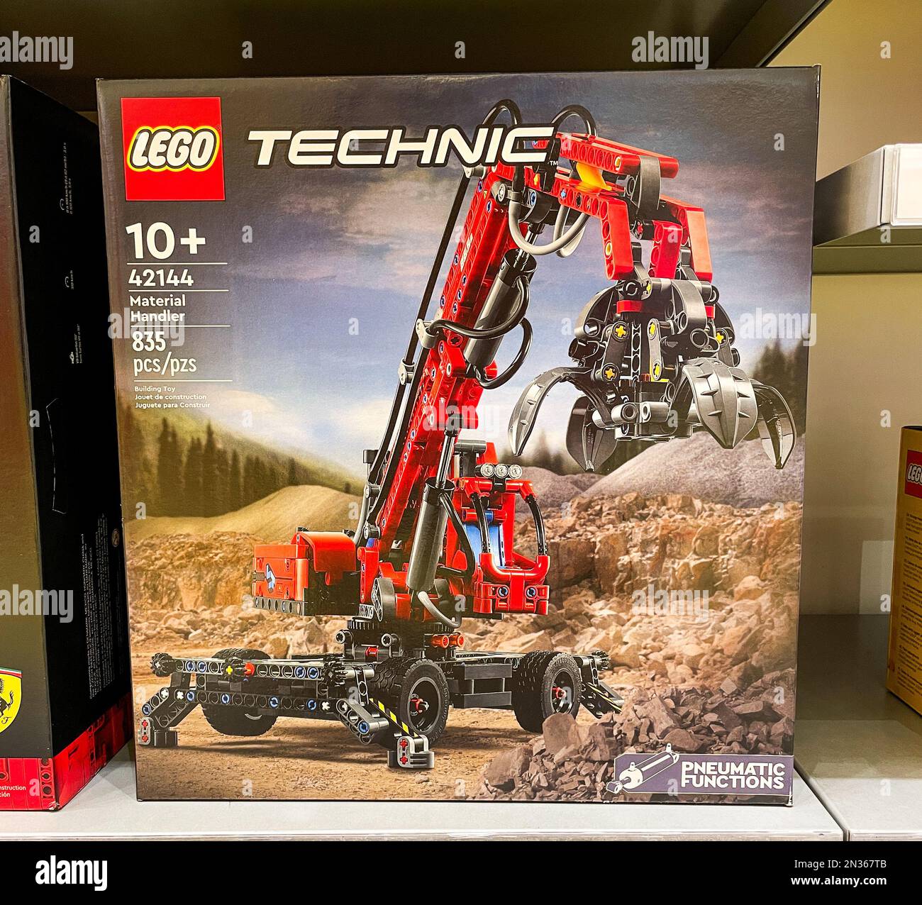 lego-Set für Materialumschlagmaschinen. Stockfoto