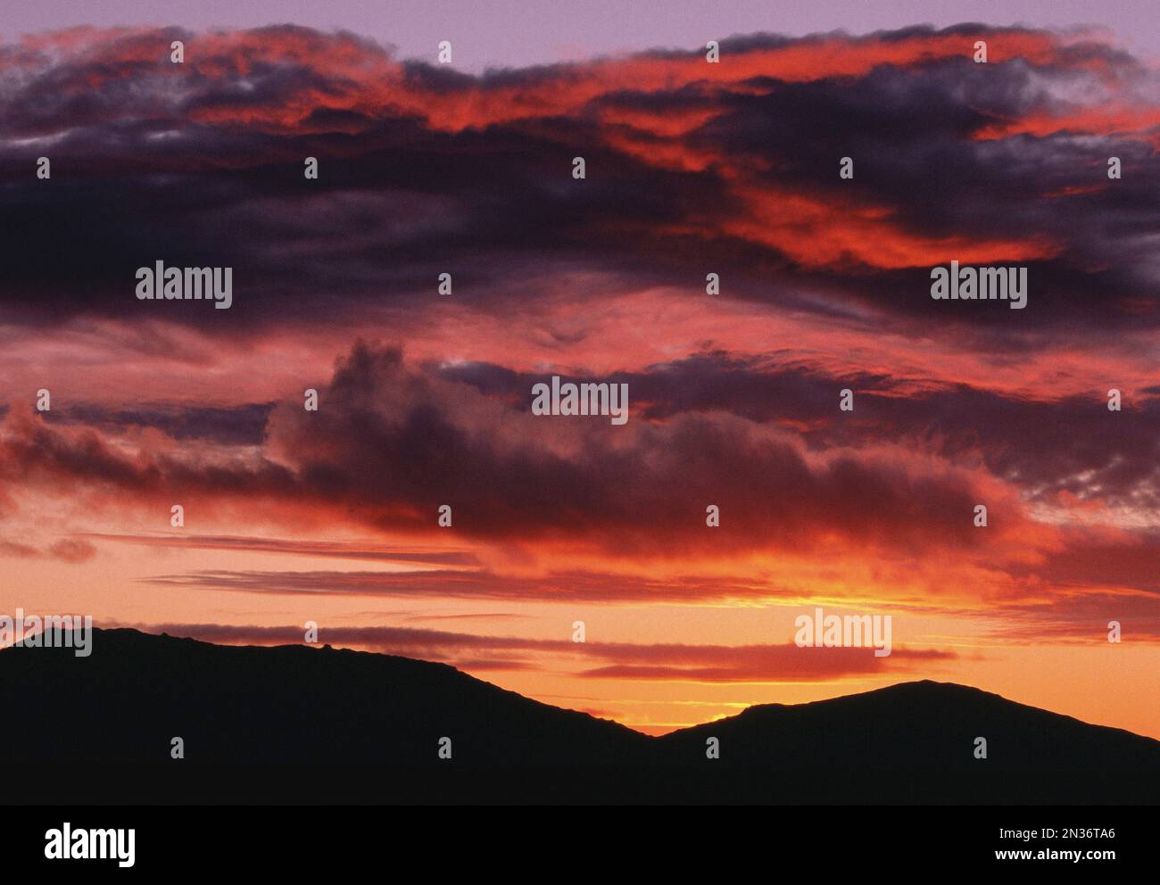 Sonnenuntergang, Kamieskroon, Namaqualand, Südafrika Stockfoto