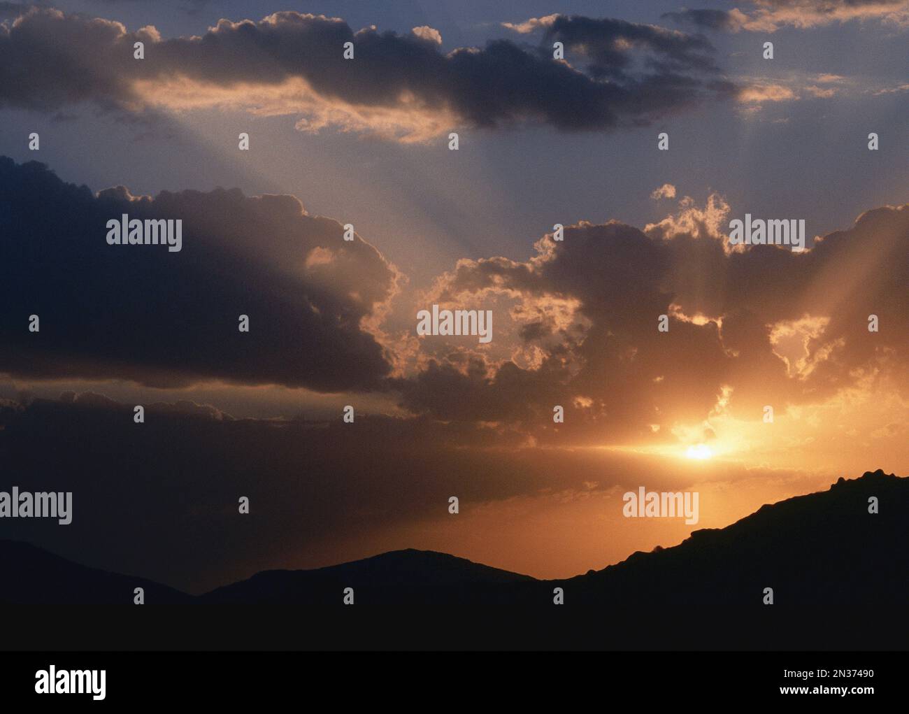 Sonnenuntergang, Kamieskroon, Namaqualand, Südafrika Stockfoto