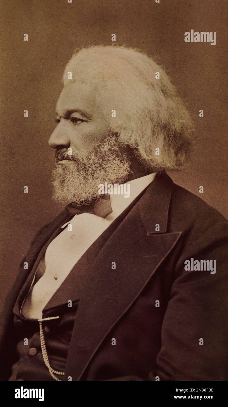Frederick Douglass (1818-1895), American Social Reformer, Abolitionist and Statesman, Half-length Profile Portrait, Carte-de-Visite Albumen Print, Samuel M. Fassett, 1878 Stockfoto