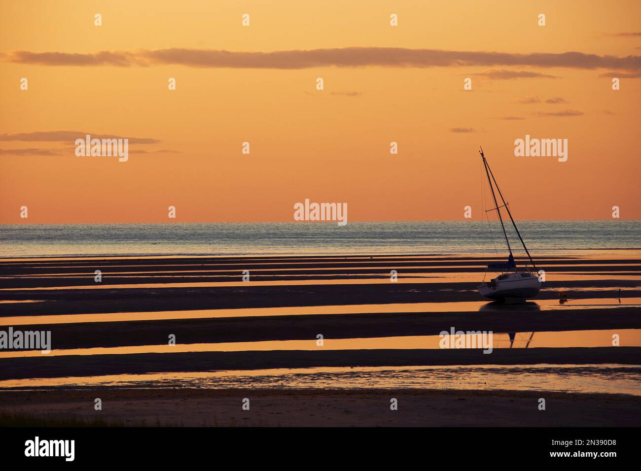 Segeln Sie, Boot, erste Begegnung Strand, Eastham, Cape Cod, Massachusetts, USA Stockfoto