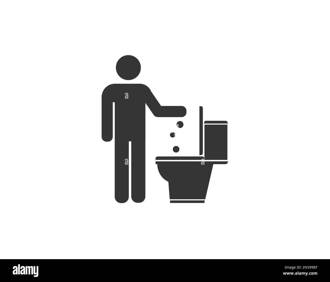 Papier in den Toilettenvektor werfen. Flaches Design. Stock Vektor