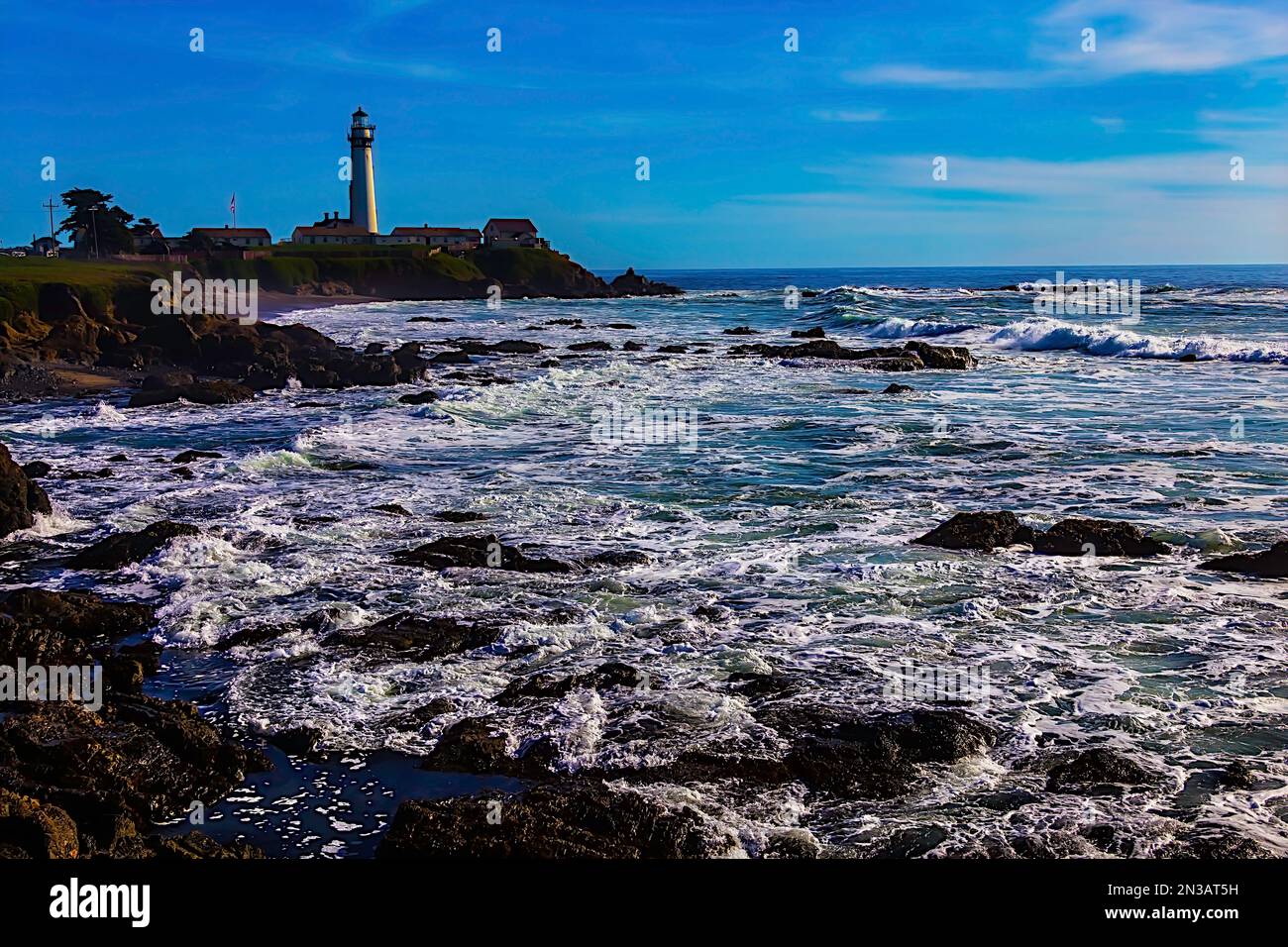 Pigeon Point Lighthouse Küste Stockfoto