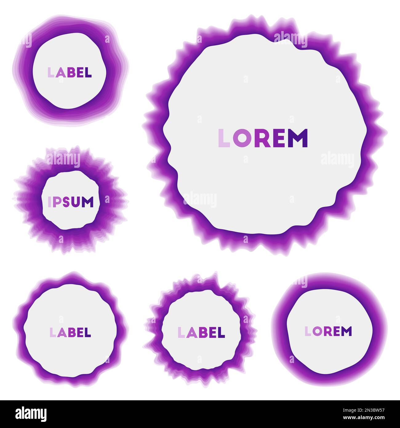 Farbenfrohe runde abstrakte Formen. Erstaunliche kreisförmige Hintergründe. Lebendige Vektordarstellung. Stock Vektor