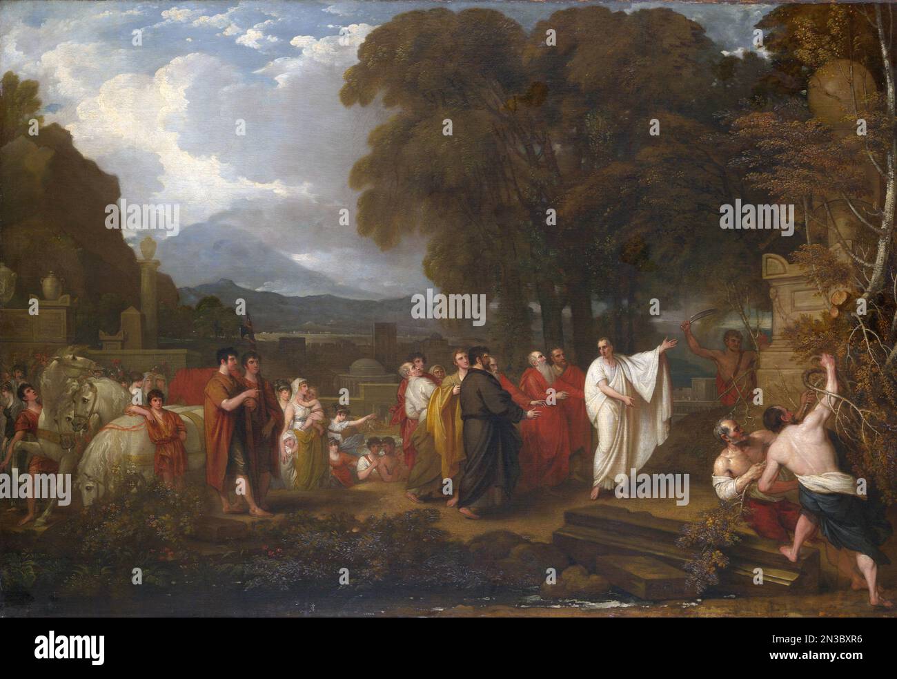 Cicero Entdecken des Grabes von Archimedes (1805) Gemälde von Benjamin West Stockfoto