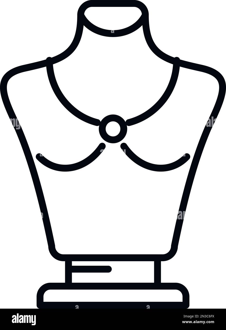 Edelsteinsymbol-Konturvektor. Modeverhaftung. Eleganter Ohrring Stock Vektor