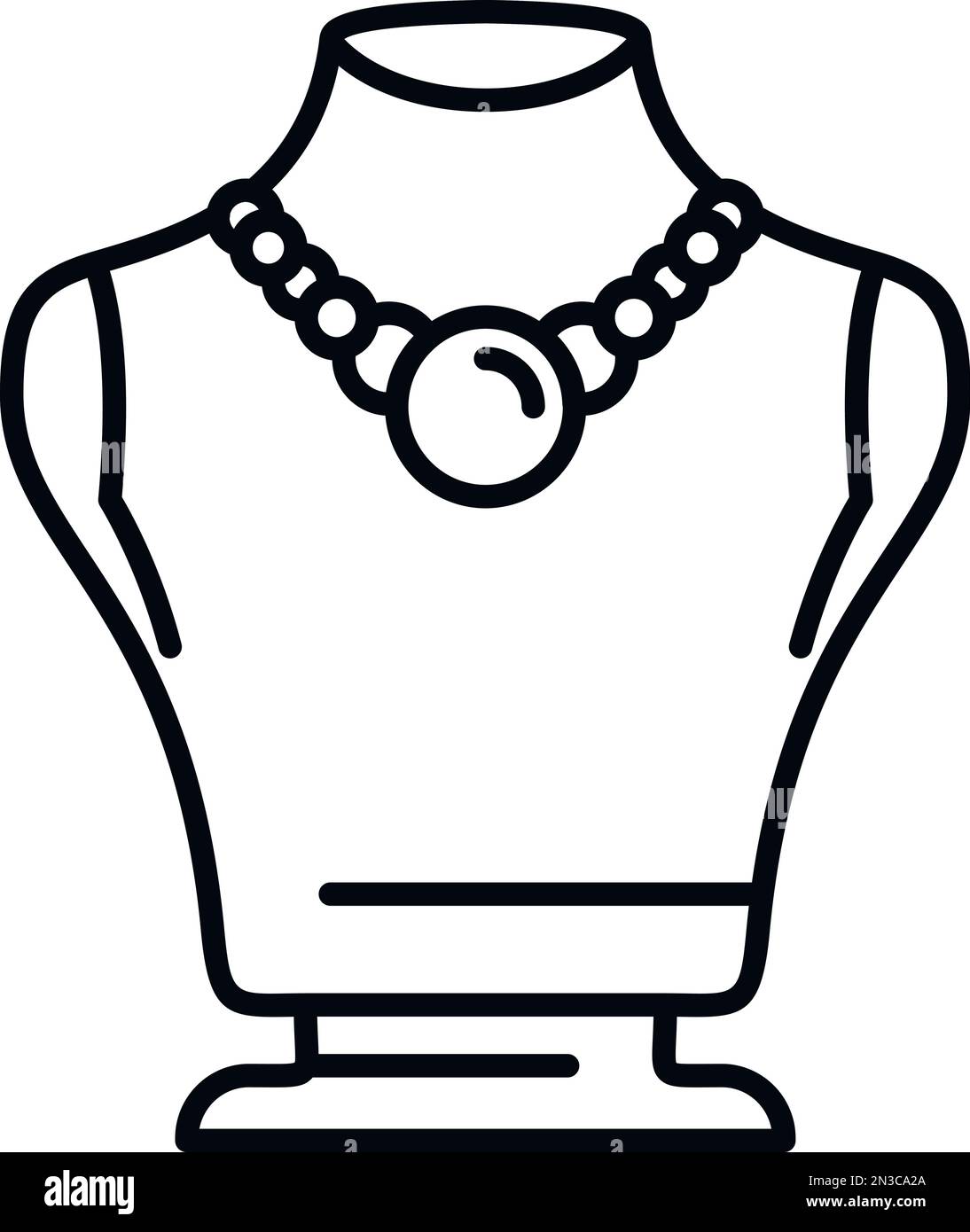 Konturvektor für Schmucksteinsymbol. Modekette. Diamantring Stock Vektor