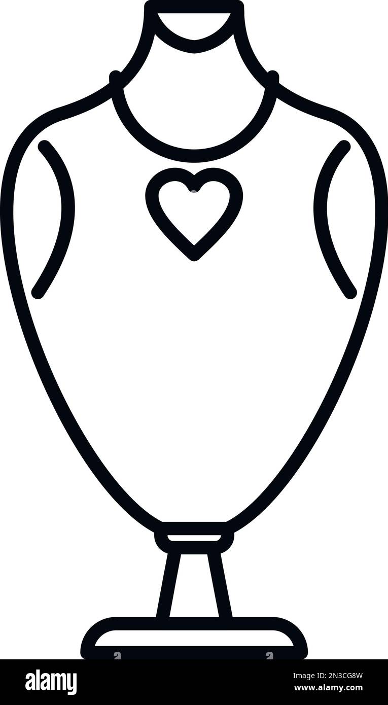 Herzschmuck, Dummy-Symbolkontur, Vektor. Modeverhaftung. Eleganter Ohrring Stock Vektor