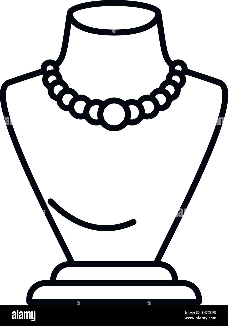 Kettenschmuck - Dummy-Symbolkontur - Vektor. Modeverhaftung. Armband-Ring Stock Vektor