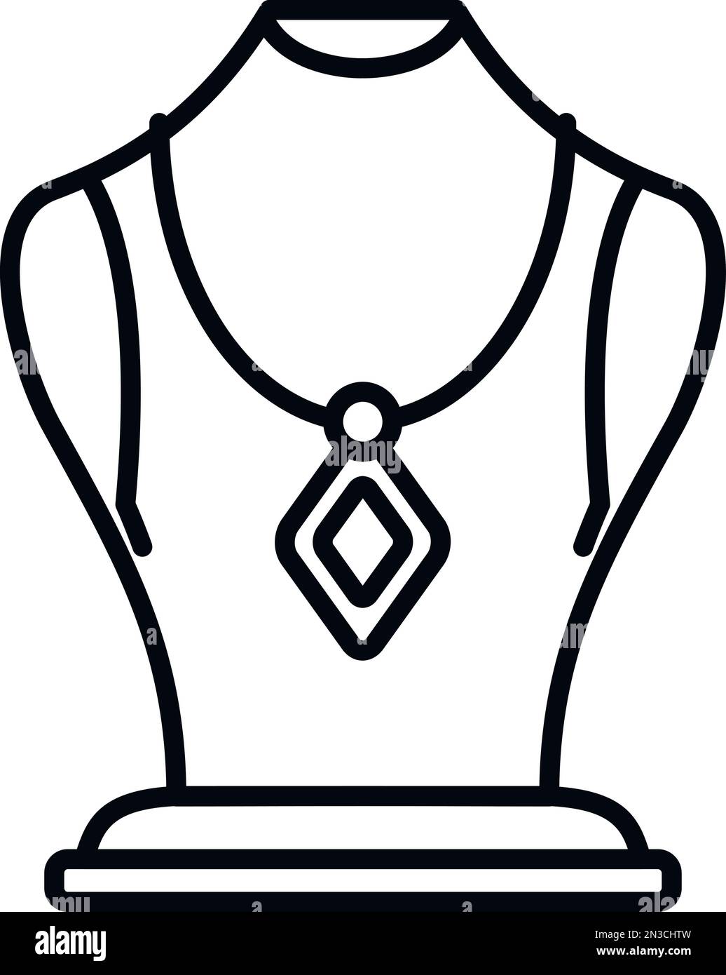 Modellschmuck - Dummy-Symbolkontur - Vektor. Modeverhaftung. Ohrringperle Stock Vektor