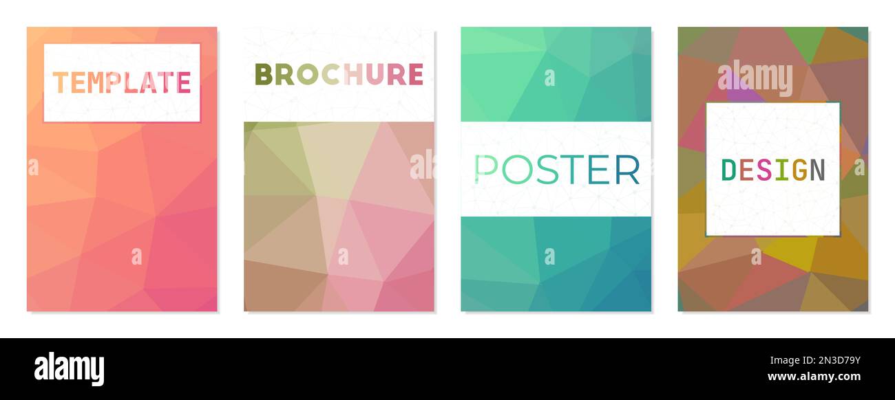 Satz digitaler Abdeckungen. Kann als Cover, Banner, Flyer, Poster, Visitenkarte, Broschüre. Fantastische Kollektion mit geometrischem Hintergrund. Stock Vektor