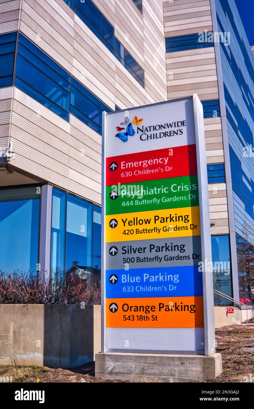 Nationwide Children's Hospital (Nationwide Children's Hospital) ein staatlich anerkanntes pädiatrisches Akutkrankenhaus in columbus, Ohio Stockfoto