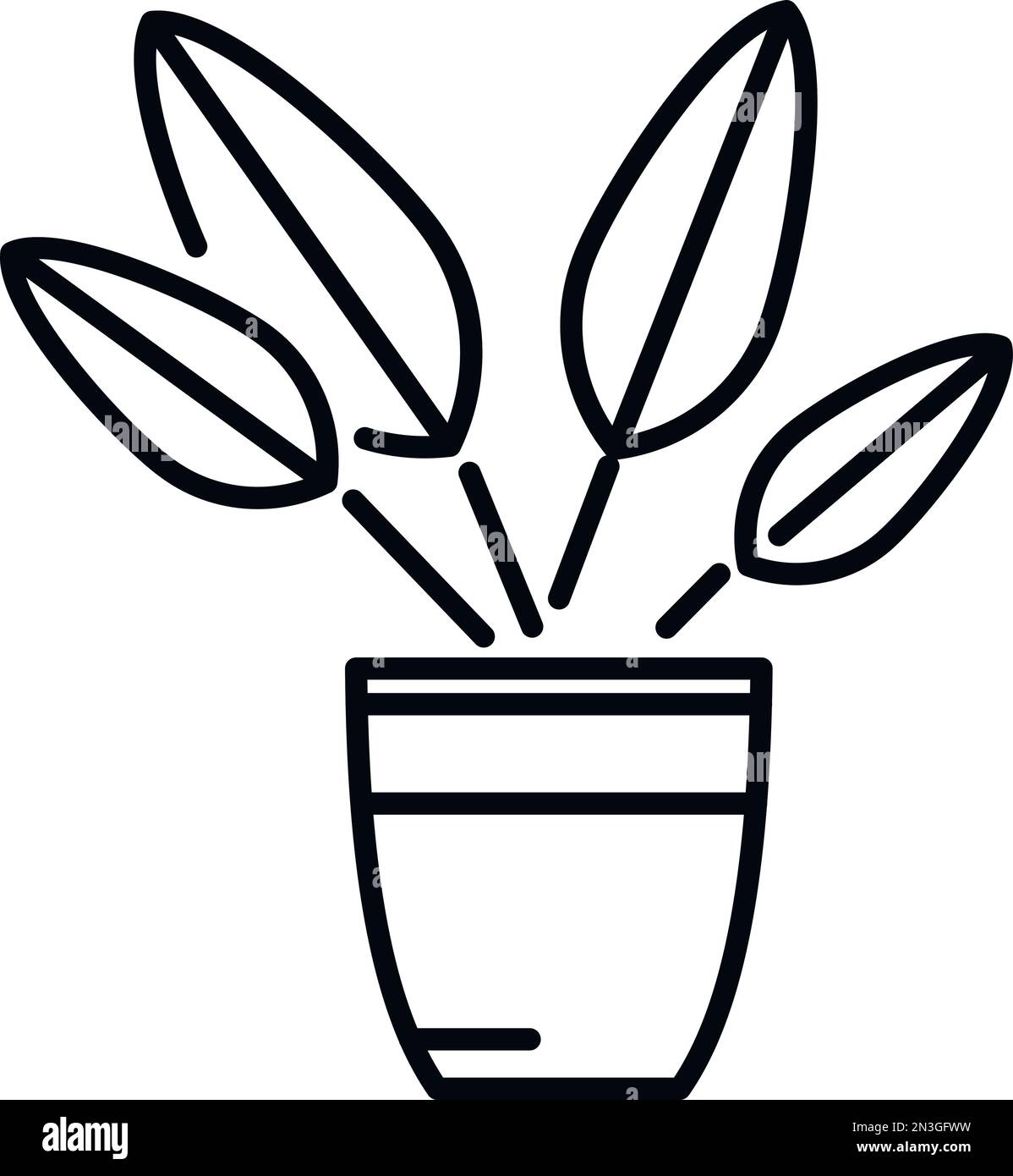 Vektor des großen Blumentopf-Symbols. Innengarten. Sommertopf Stock Vektor