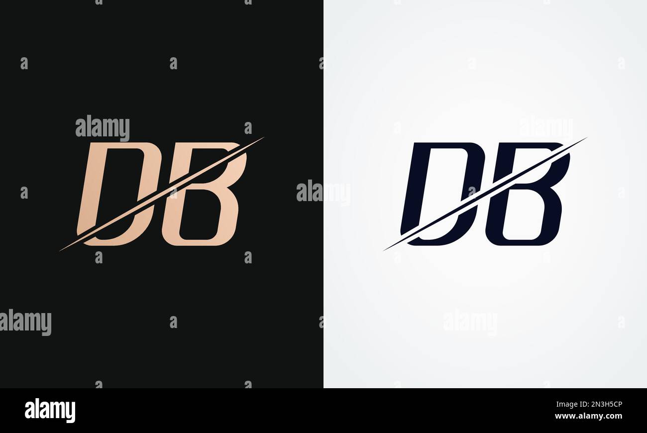 Vektorvorlage Für Logodesign Mit Db-Buchstaben. Db-Logo Mit Goldenem Und Schwarzem Buchstaben Stock Vektor