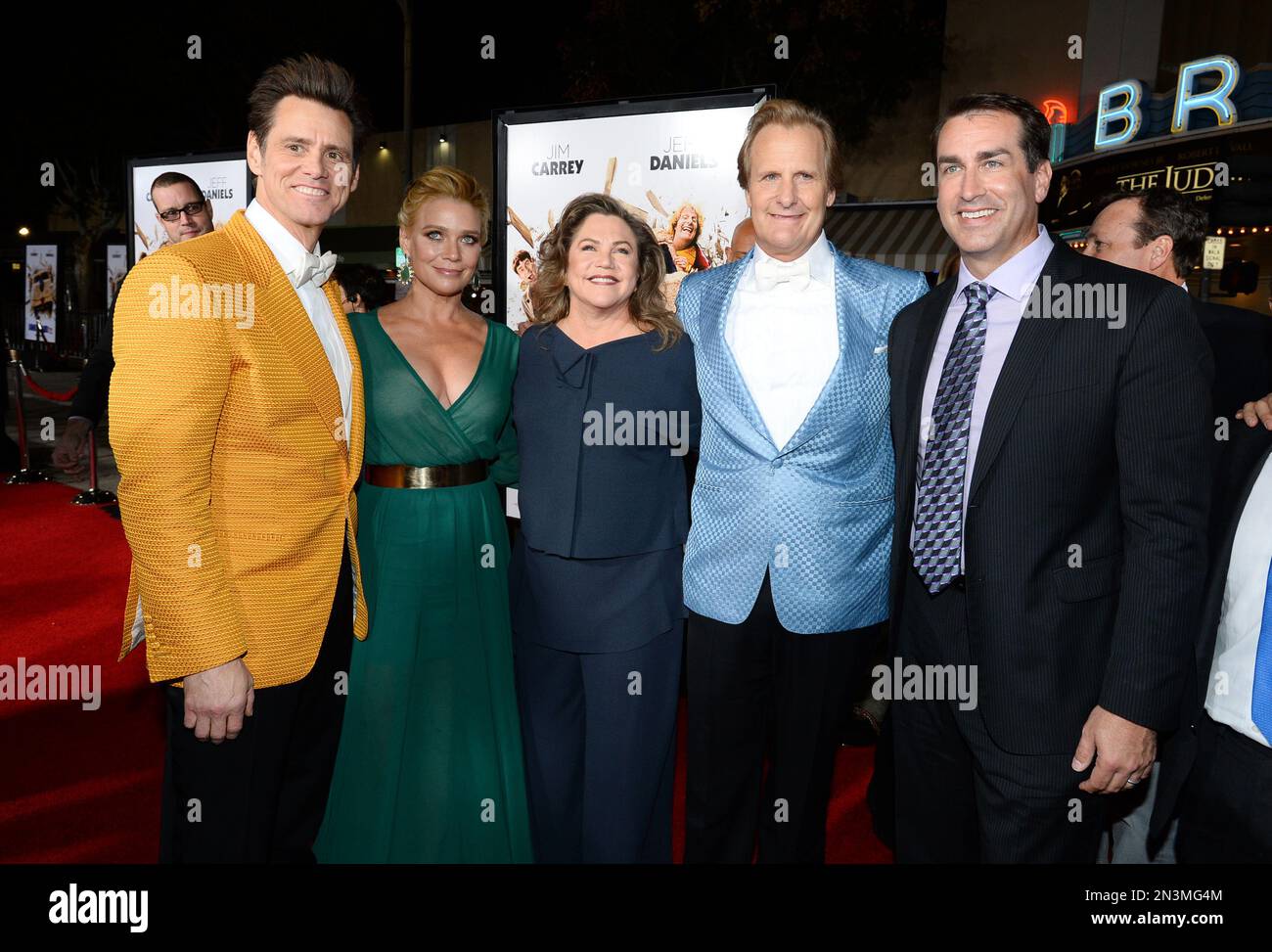 Jim Carrey, and from left, Laurie Holden, Kathleen Turner, Jeff Daniels ...