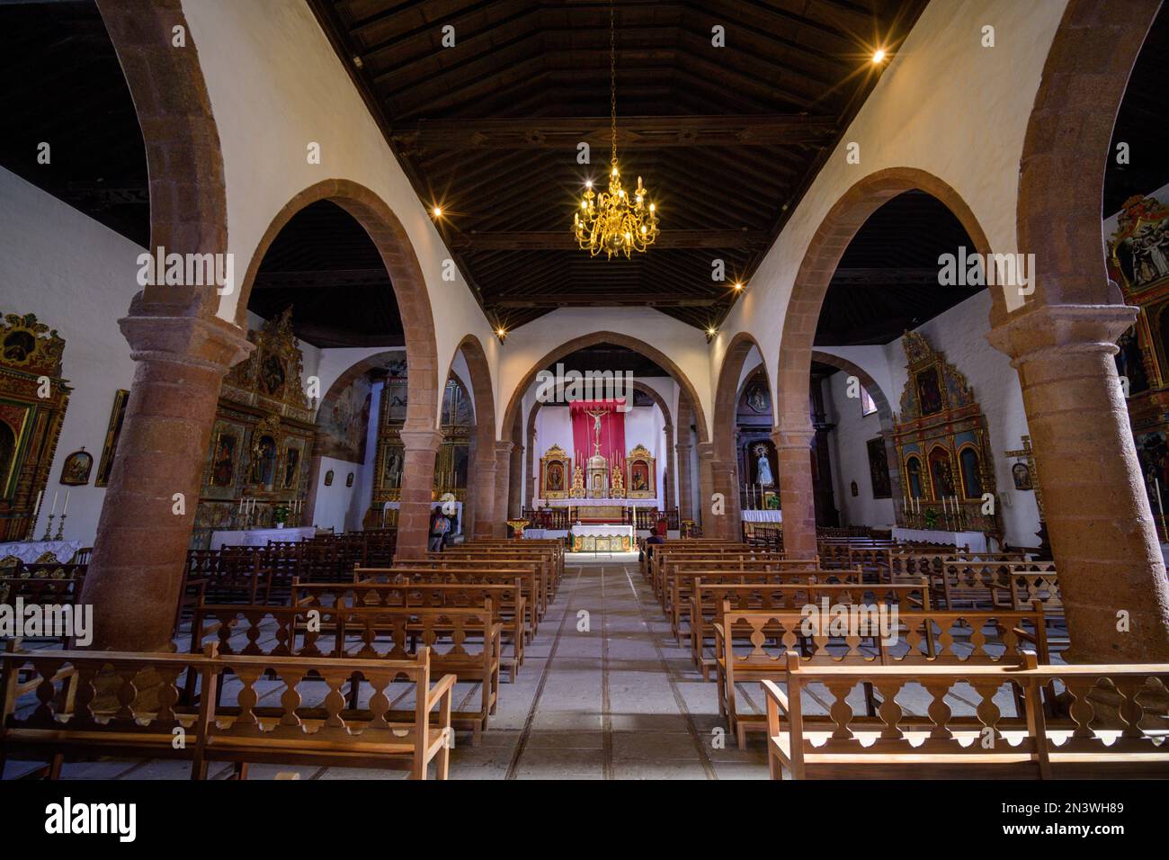 Blick auf die Kirche De La Ascuncion, San Sebastian, La Gomera, Spanien Stockfoto
