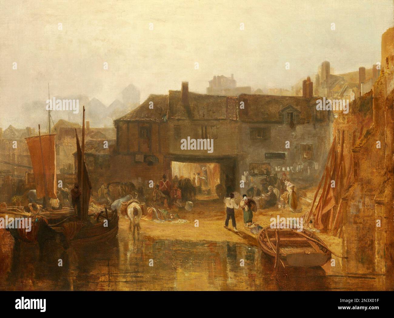 Joseph Mallord William Turner - Saltash mit der Wasserfähre, Cornwall, England - 1811 Stockfoto