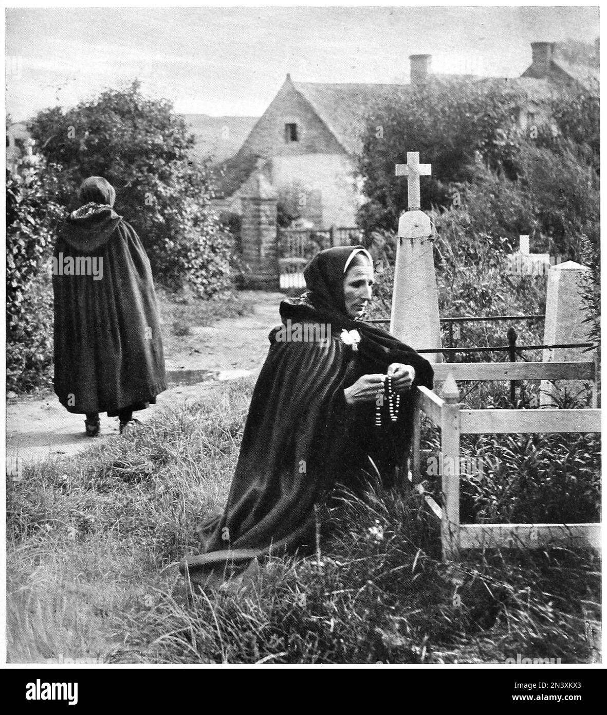 Emile Frechon - auf dem Friedhof -1904 Stockfoto