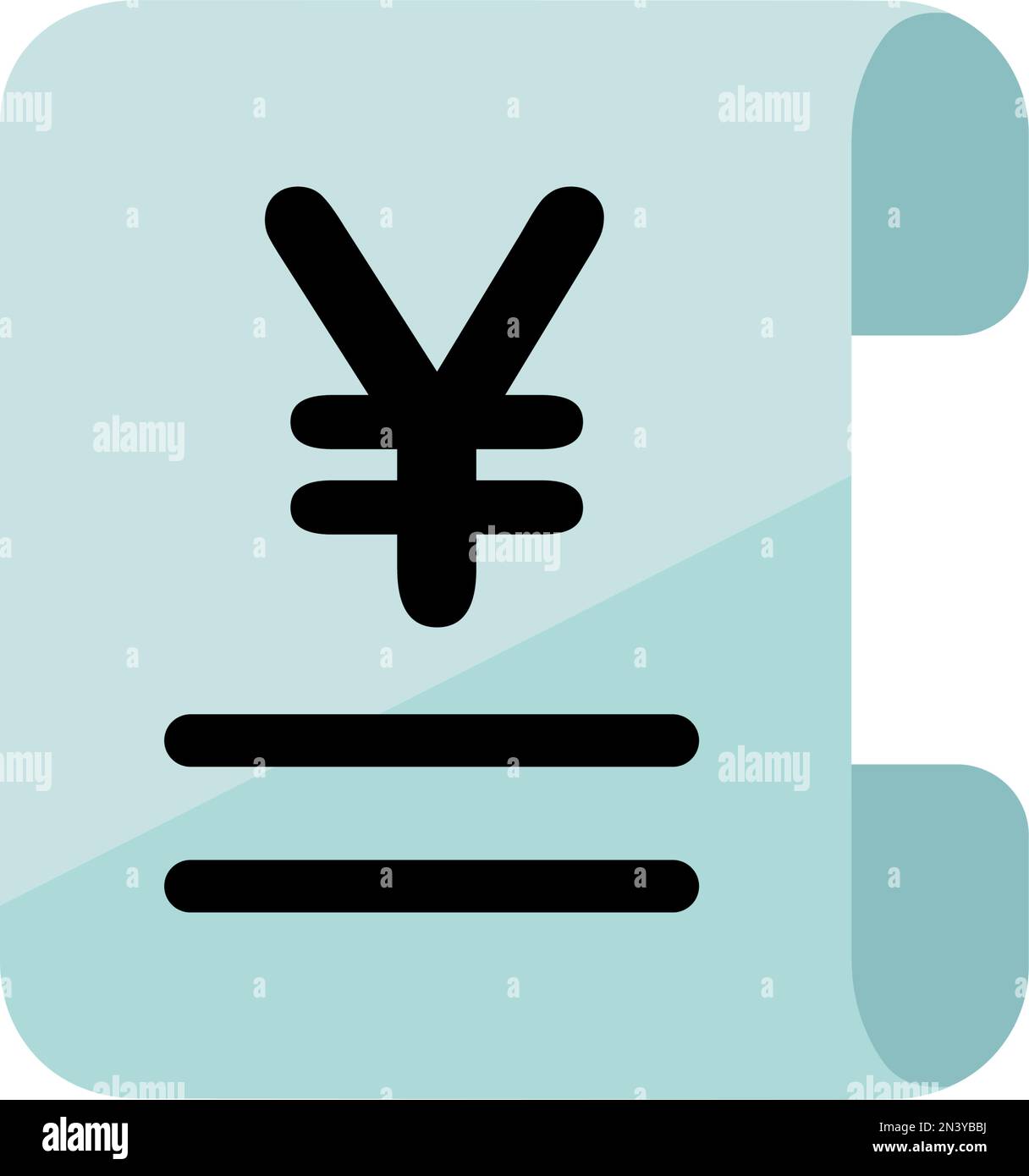 Beleg, Rechnung Vektor Symbol Illustration ( JPY , Japanischer Yen ) Stock Vektor