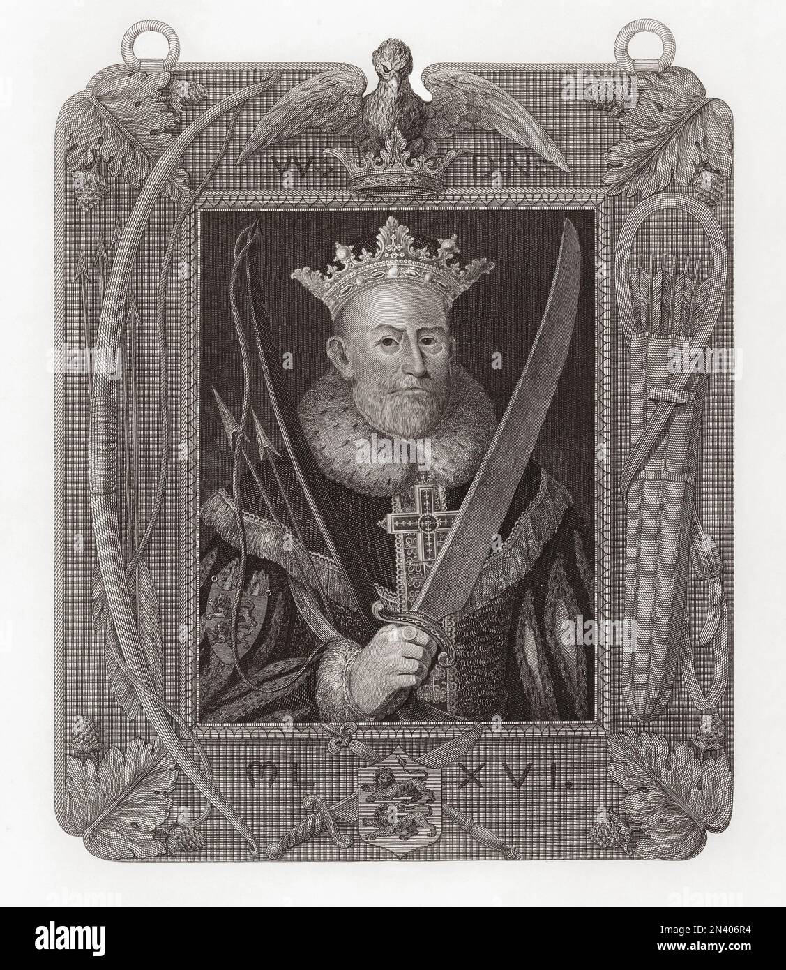 William I., auch bekannt als William der Eroberer und William der Bastard, ungefähr 1028 - 1087. Erster normannischer König von England. Nach einem Aufdruck, der ursprünglich in der historischen Galerie von Robert Bowyer gezeigt wurde und zwischen 1793 und 1806 veröffentlicht wurde. Stockfoto