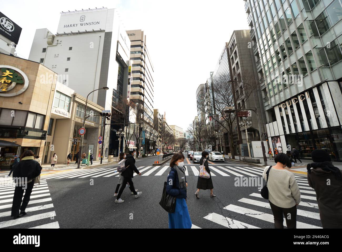 Das kommerzielle Stadtzentrum rund um Sakae, Naka ward, Nagoya, Japan. Stockfoto