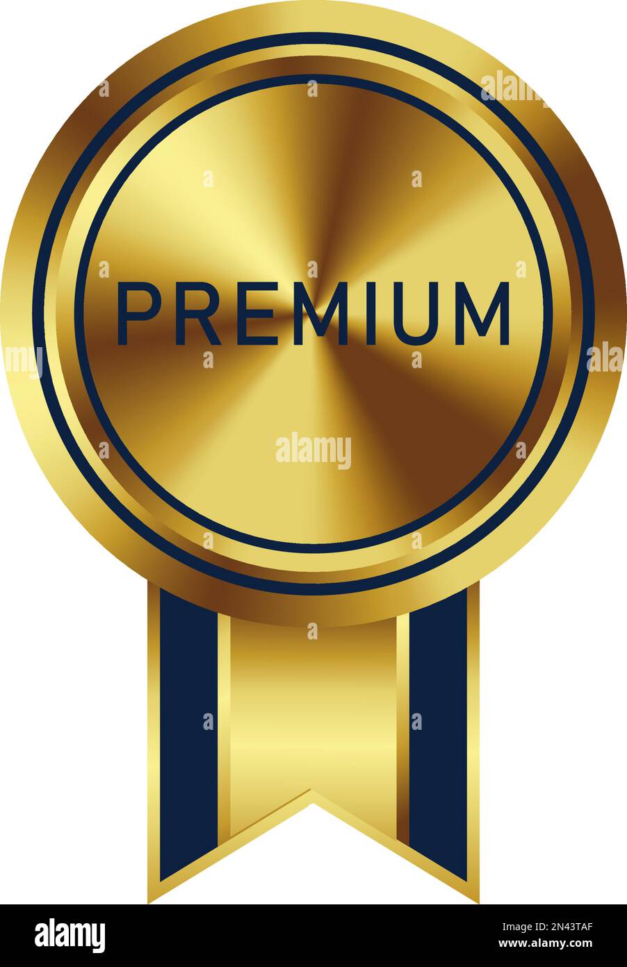 Ein verschwenderisches Abzeichen in elegantem goldenem Farbton. Geeignet für Bestseller- und Bestseller-Label für zertifizierte Produkte, Preisabbildung, Siegertrophie Stock Vektor