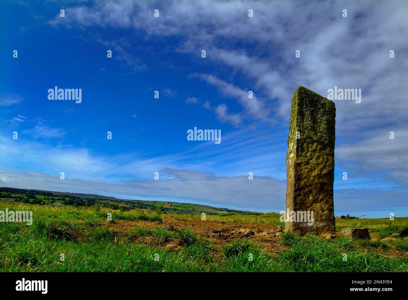 Breastagh Ogham Stone, Killala, County Mayo, Irland Stockfoto