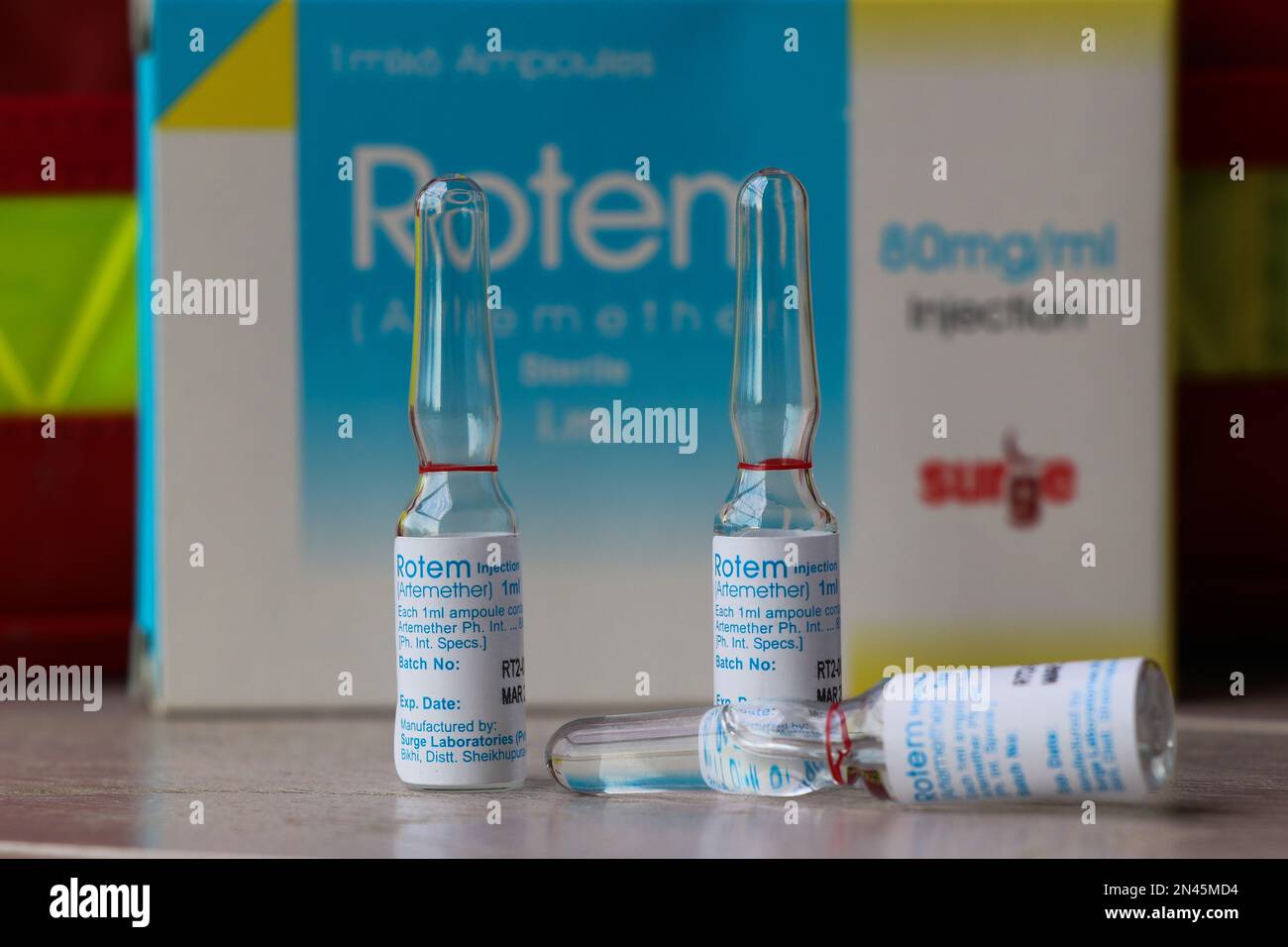 Artemether Malaria-Behandlung in der Tropenintensivmedizin Stockfoto