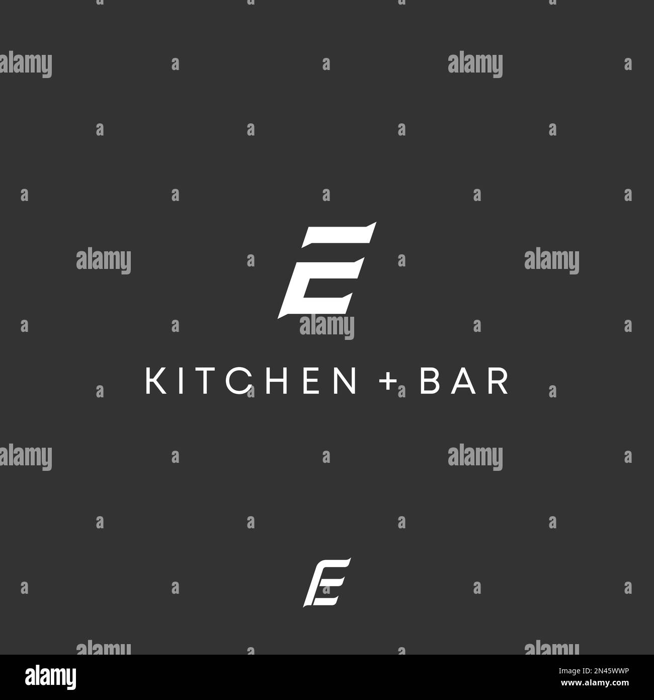 Schriftart E oder Wort E oder EC mit verjüngtem Bild Grafiksymbol Logo Design abstraktes Konzept Vektormaterial. Wird als Symbol im Zusammenhang mit Initialen oder Monogrammen verwendet Stock Vektor