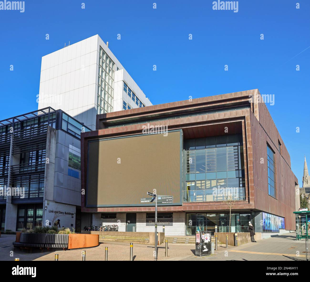 The House, ein Zentrum für darstellende Künste auf dem Campus der University of Plymouth auf North Hill; Gewinner des Abercrombie ward for Design Excellence 2014 Stockfoto