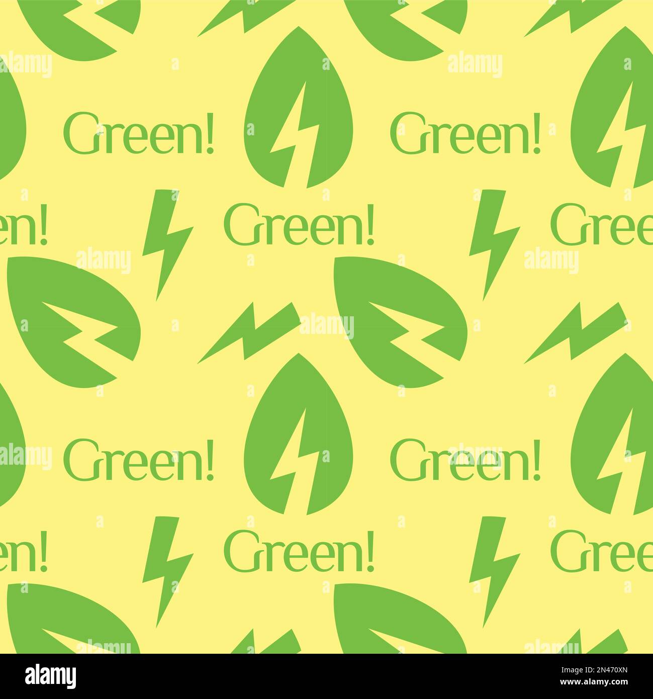 Nahtloser Hintergrundvektor für grüne Blattenergie Stock Vektor