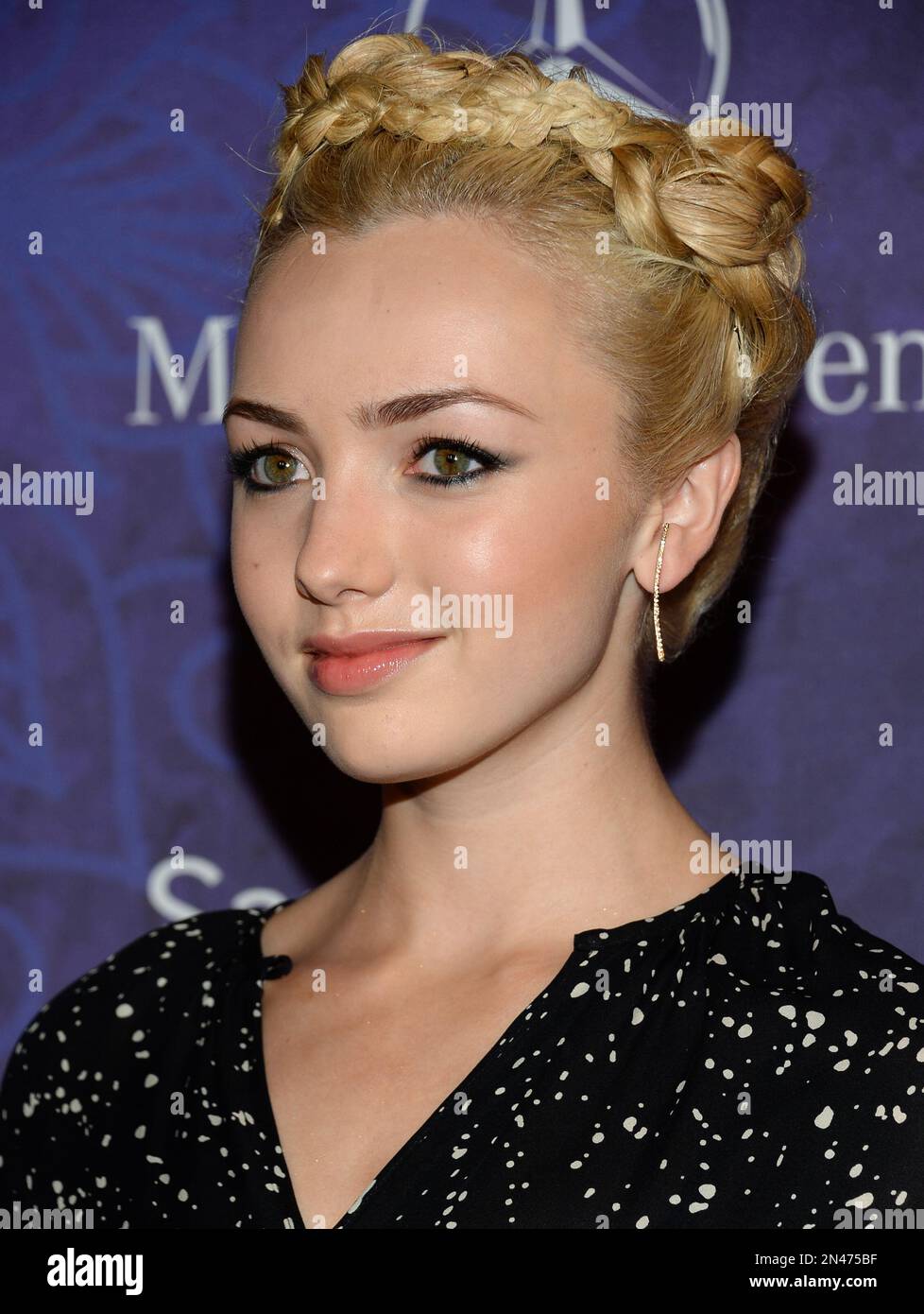 Peyton List arrives at Variety and Women in Film's pre-Emmy celebration at Gracias Madre on Saturday, Aug. 23, 2014 in West Hollywood, Calif. (Photo by Evan Agostini/Invision/AP) Stockfoto