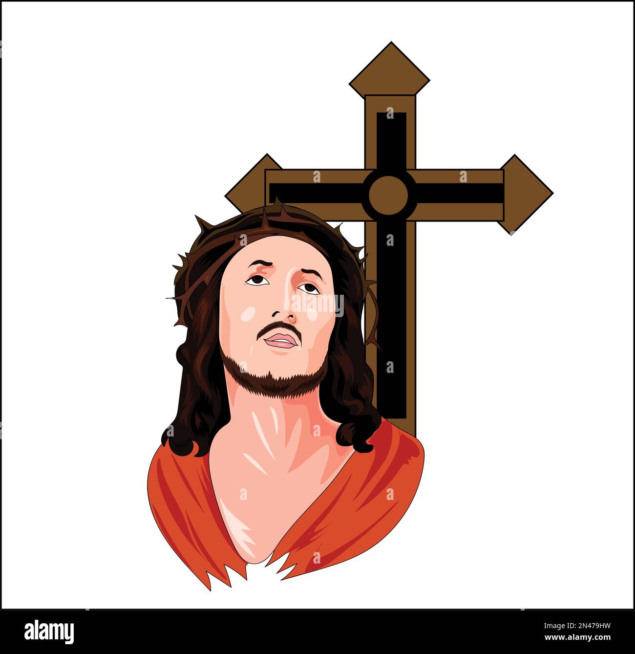 Jesus christus und unterschreib hinter ihm ein Vektorbild Stock Vektor
