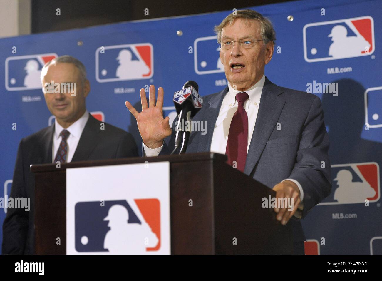 Major League Baseball Commissioner Allan H. "Bud" Selig, right, and