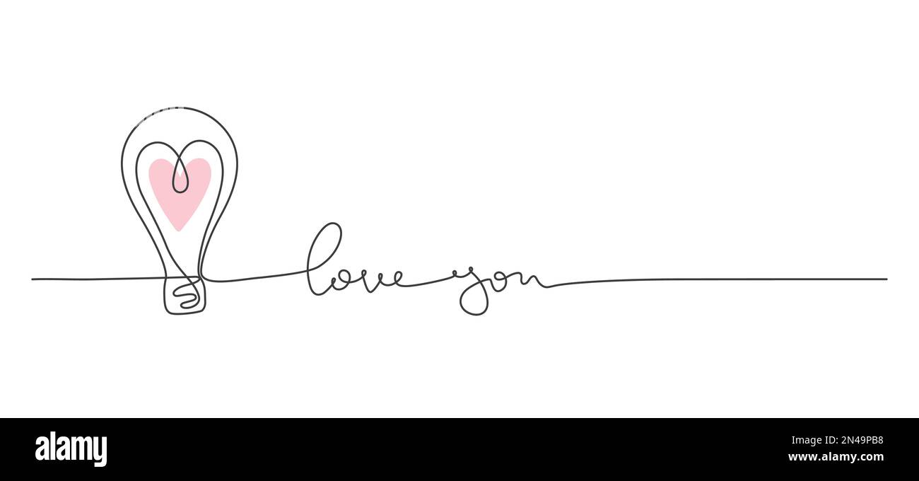 Valentinstag-Konzeptlinienvektordarstellung. Trendige, minimalistische handgezeichnete Illustration. Stock Vektor