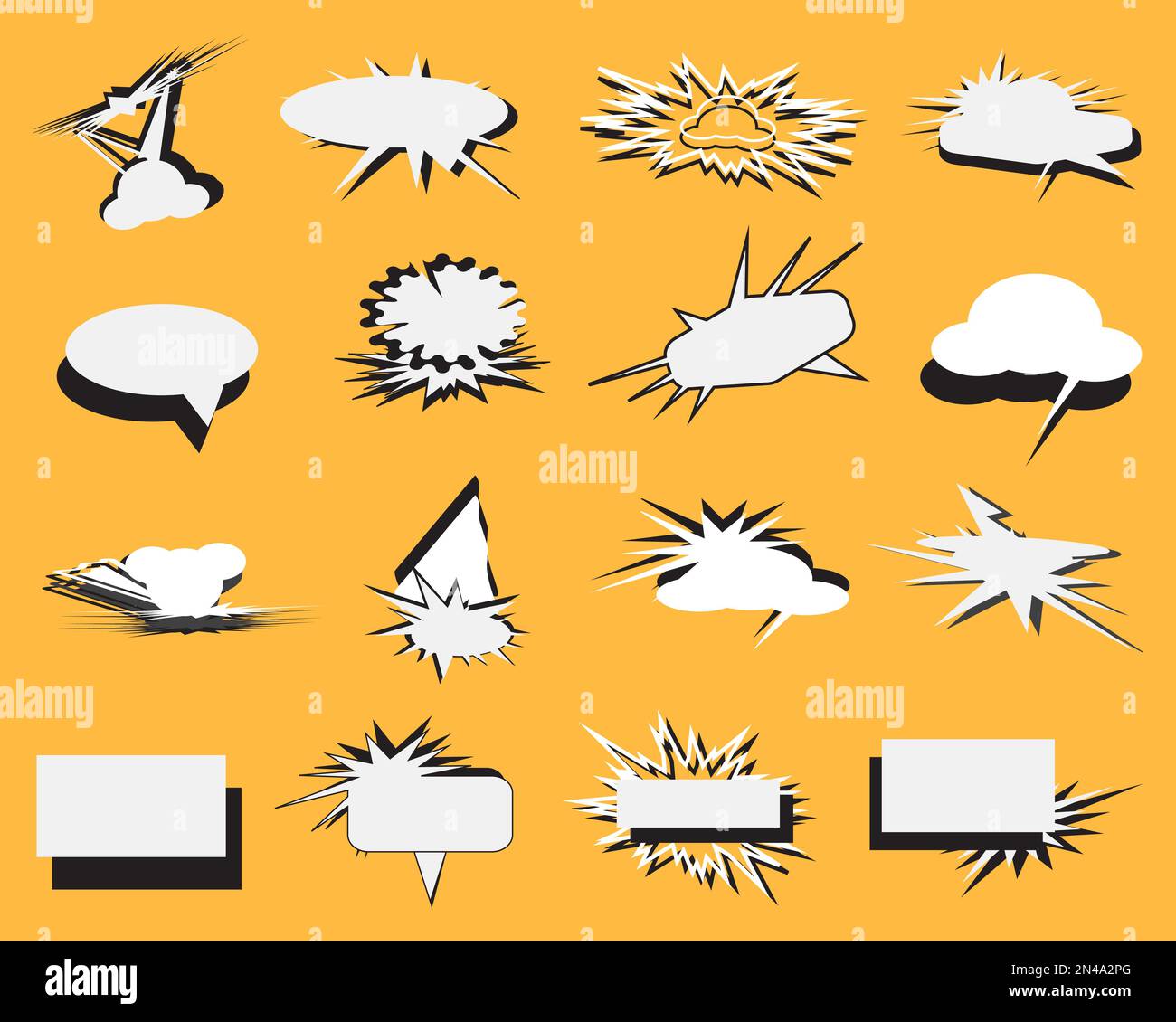 Satz von Comic-Sprechblase Chat-dialog Zeichentrickfilm Kommunikationssymbol Element dekorative Buch-Hintergrund-Vorlage Vektordarstellung Stock Vektor