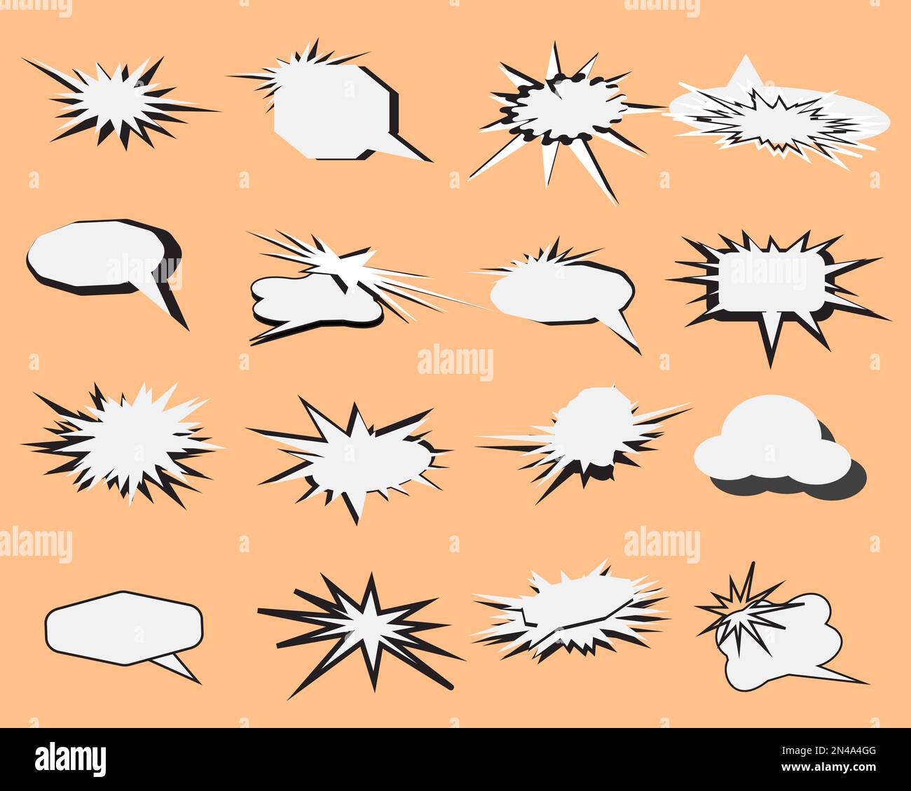 Sammlung von Bubble Comic Pop Art Sticker Cartoon Kommunikation Symbol Element dekorative Buch Hintergrund Vorlage Vektordarstellung Stock Vektor