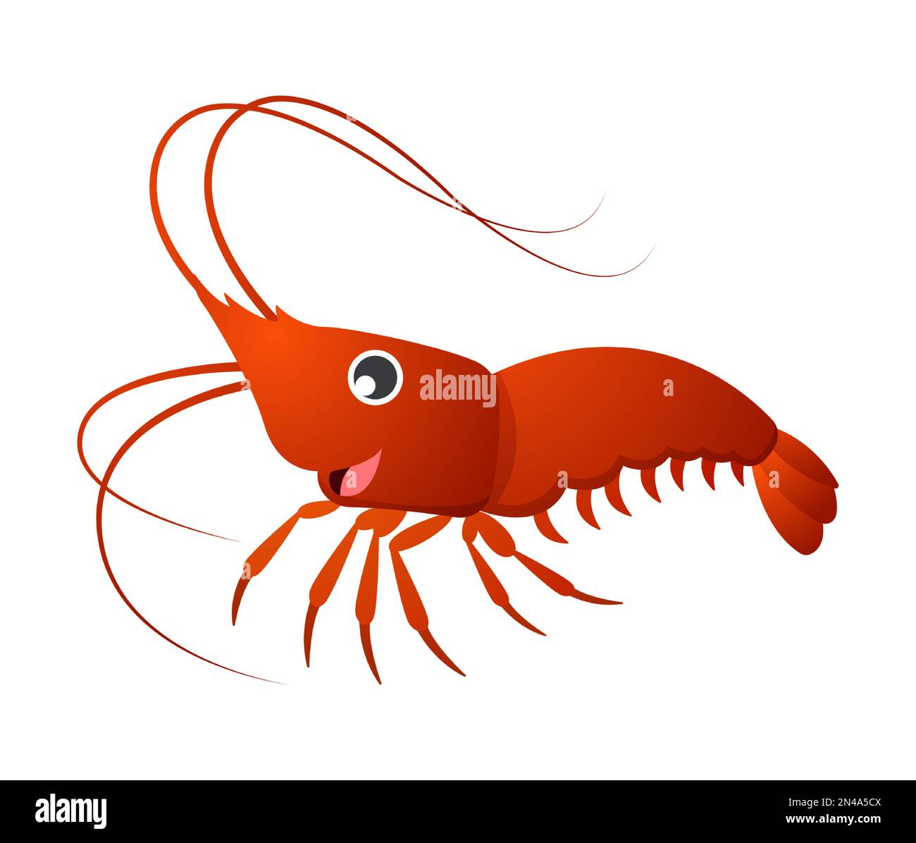 Der Cartoon-Charakter der Krebse. Vector . Stock Vektor