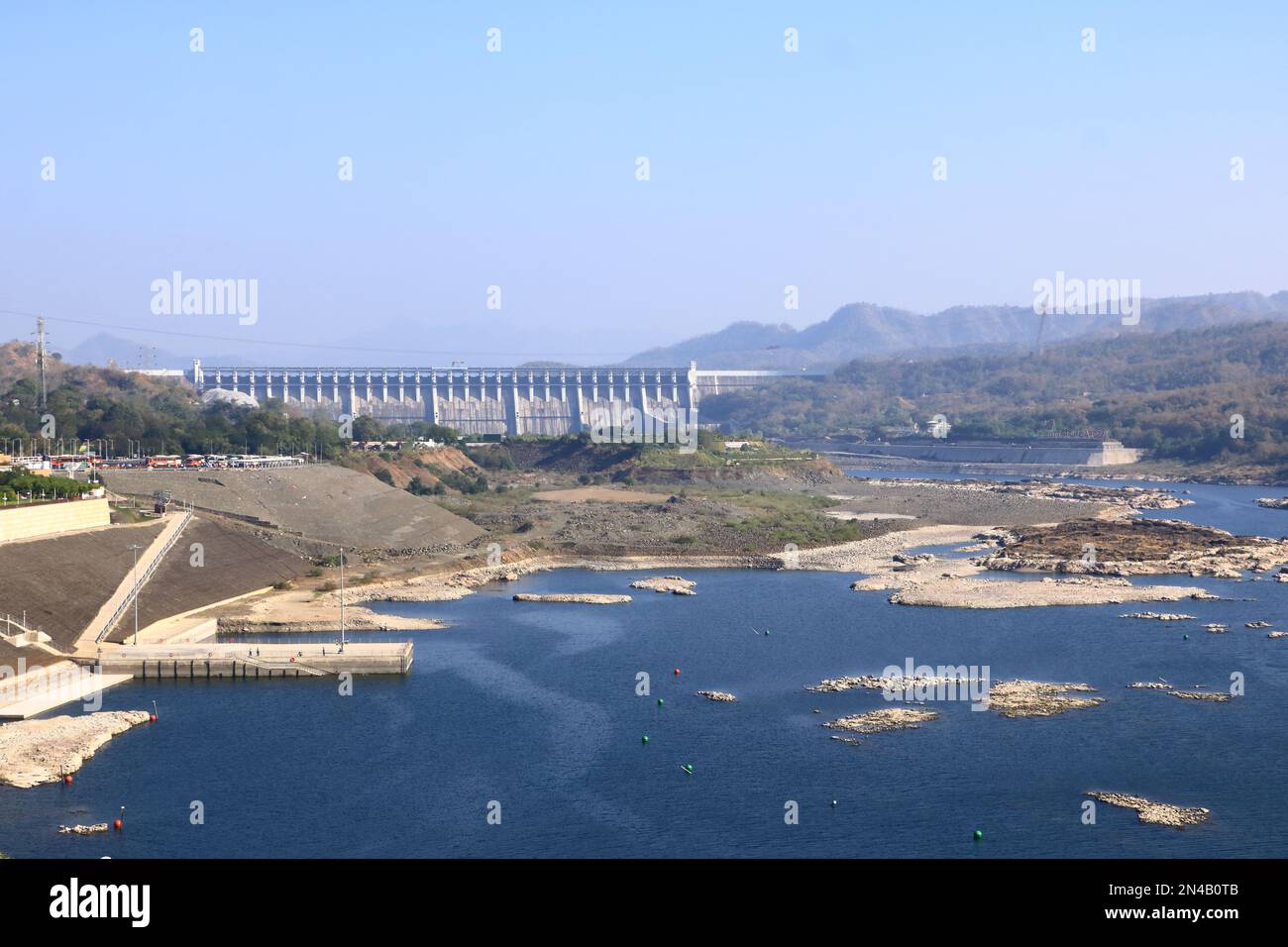 Sardar-Sarovar-Staudamm – Gujarat (Kevadia Gaam), Indien Stockfoto