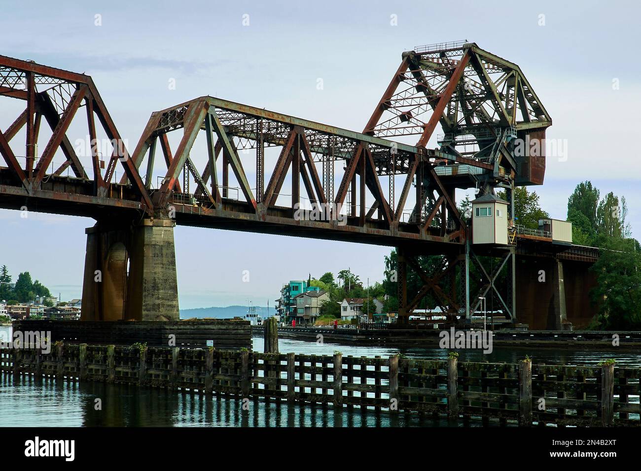 Ballard Locks Draw Bridge, Seattle Washington Stockfoto