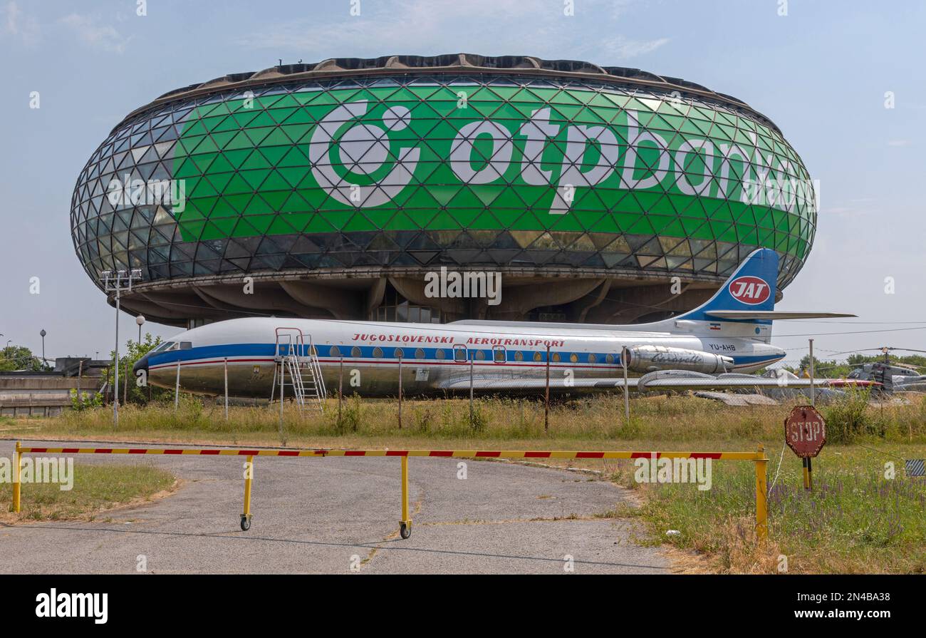 Belgrad, Serbien - 05. Juli 2021: Aeronautical Museum Building am Nikola Tesla Airport in Capital City. Stockfoto