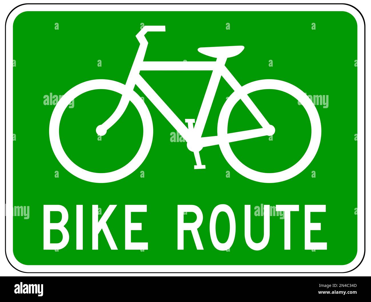 Fahrrad-Route-Schild Stockfoto