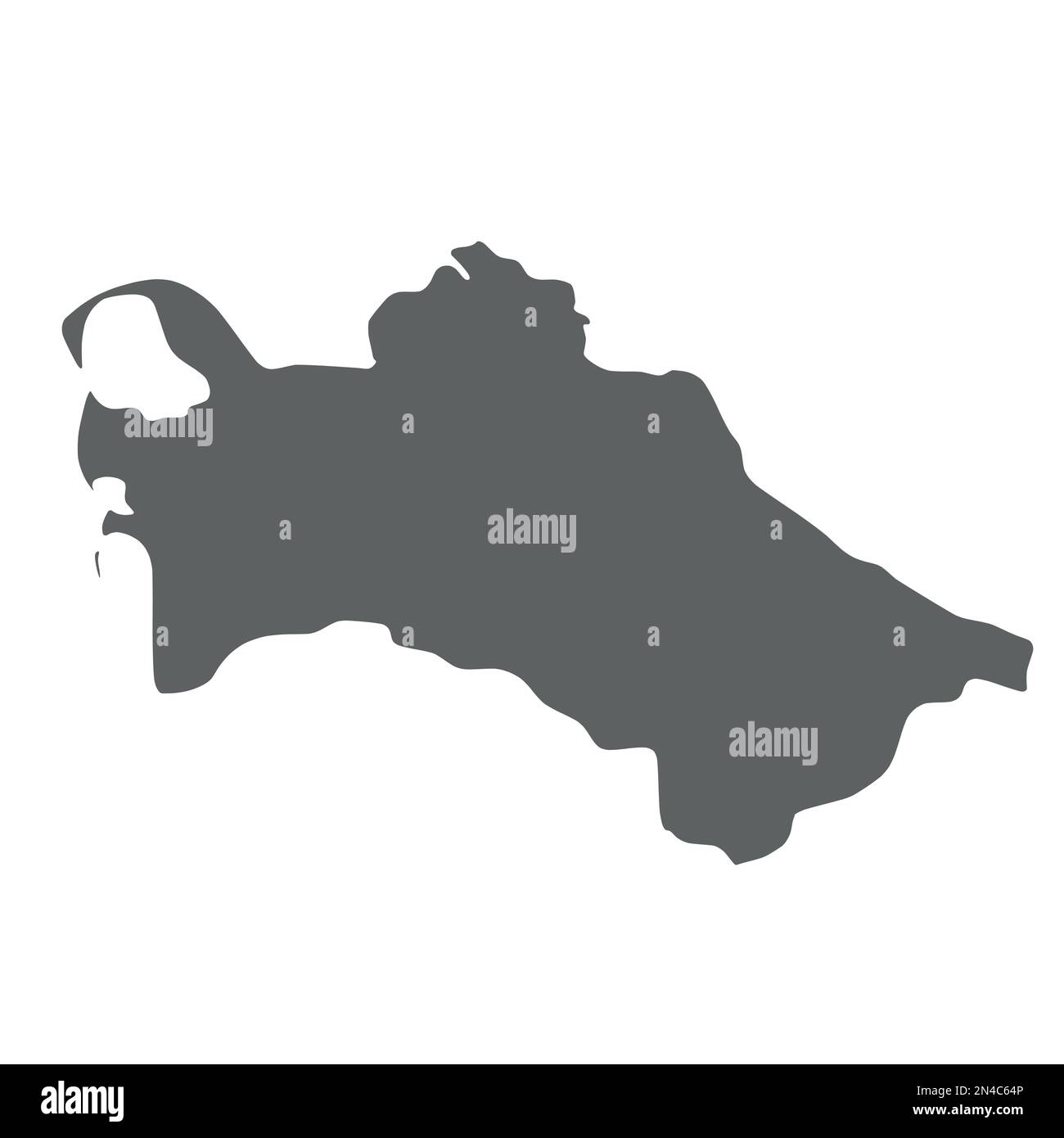 Turkmenistan - Landkarte mit weicher, grauer Silhouette. Einfache Darstellung eines flachen Vektors. Stock Vektor