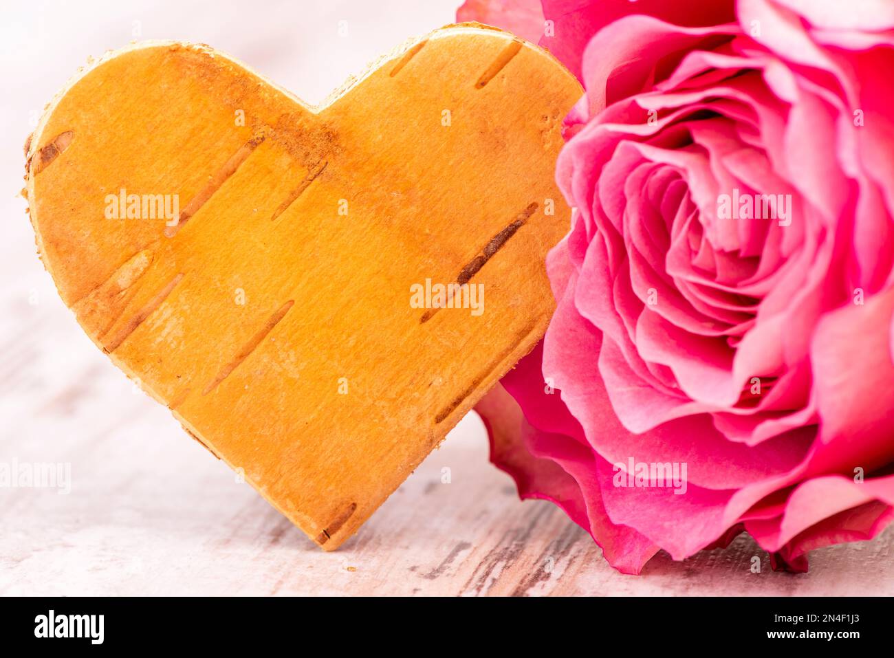 Romantisches Stillleben zum valentinstag Stockfoto